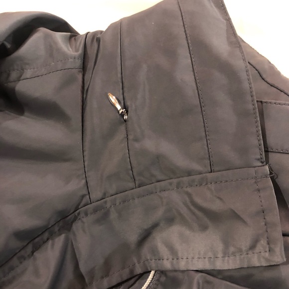 Calvin Klein zipup gray rain jacket with hidden hood - Picture 3 of 6